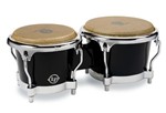 Lp Lp200xf-bk 7-1/4 And 8-5/8 Fiberglass Bongos - Black With Chrome Plated Hardware