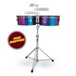 Lp257-ts Tony Succar Signature Timbales   Rainbow Chrome/black Nickel