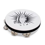 Praise Praying Hands Tambourine White 10