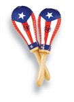 Lp Salsa Rawhide Maracas Puerto Rico Flag Pair