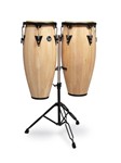 Lp Aspire 10-inch And 11-inch Conga Set With Double Stand - Natural Gloss