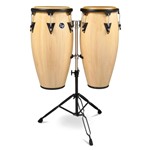 Lp Aspire 11-inch And 12-inch Conga Set With Double Stand - Natural Gloss