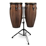 Lp Aspire 11-inch And 12-inch Conga Set With Double Stand - Siam Walnut