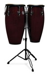 Lp Aspire 11-inch And 12-inch Conga Set With Double Stand - Dark Wood