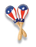 Lp Mini Rawhide Maracas Puerto Rico Flag Pair
