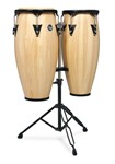 Lp City Series 10-inch And 11-inch Conga Set With Double Stand - Natural Gloss
