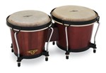 Cp 6-inch And 7-inch Traditional Bongo Set - Dark Wood With Black Hardware