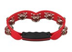 Red Hand Held Plastic Tambourine