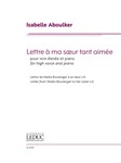 Lettre a ma soeur tant aimee - for High Voice and Piano