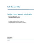 Lettre a ma soeur tant aimee - for Low Voice and Piano