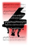 Recital Programs(blank)-black Piano/red