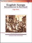 English Songs: Renaissance to Baroque - Vocl