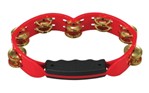 Red Hand Held Plastic Tambourine