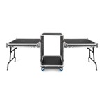 16U Tour Style ATA Road Rack Case with Dual Fold-Out Side Tables & Casters