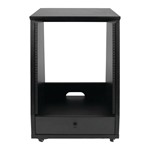 Frameworks Elite Furniture Series 12U Angled Studio Rack with Locking Casters - Standard Black Finish