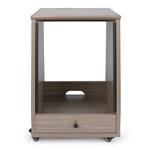 Frameworks Elite Furniture Series 12U Angled Studio Rack with Locking Casters - Driftwood Grey Finish