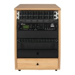 Frameworks Elite Furniture Series 12U Angled Studio Rack with Locking Casters - Natural Maple Matte Finish