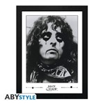 Alice Cooper - Early Alice Cooper Black and White Framed Print - 12 inch. x 16 inch.