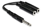 Y Cable, 1/4 In Ts To Dual 1/4 In Tsf