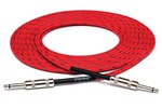 Cloth Guitar Cable, Hosa Straight to Same, 18 ft, Red/Green