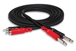 Stereo Interconnect, Dual 1/4 in. TS to Dual RCA, 3 m