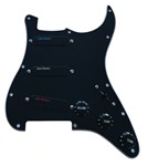 Lace Sensor Blue/Silver/Red S/S/S Loaded Pickguard - 3-Ply - Black
