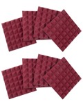 Eight (8) Pack Of 2o-thick Acoustic Foam Pyramid Panels 12ox12o U Burgundy Color