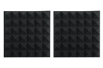 Pair Of 2o-thick Acoustic Foam Pyramid Panels 12ox12o U Charcoal Color