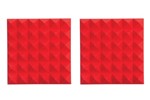 Pair Of 2o-thick Acoustic Foam Pyramid Panels 12ox12o U Red Color