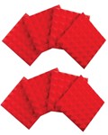 Eight (8) Pack Of 2o-thick Acoustic Foam Pyramid Panels 12ox12o U Red Color