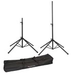 Pair Of Quad Base Speaker Stands W/lift Assist For Indoor & Outdoor Events