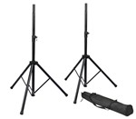 Rok-it Set Of Two (2) Tripod Base Speaker Stands With Adjustable Height Twist Knob, Saf
