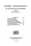 8 Madrigals by Elizabethan Composers