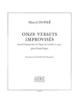 Dupre 11 Versets Improvises Lors De L'nauguration Organ Book