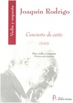 Concierto De Estio - Violin and Orchestra Ediciones Joaquin Rodrigo