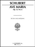 G Schirmer Schubert F   Ave Maria - Low in G - Vocal Score