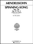Hal Leonard Mendelssohn   Spinning Song, Op. 67, No.34 - Piano Solo Sheet