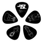 D'Addario Planet Waves Joe Satriani Guitar Picks, Black, 10 Pack, Medium
