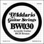 D'Addario BW030 Bronze Wound Acoustic Guitar Single String, .030
