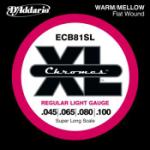 D'Addario ECB81SL Bass Chromes Flat Wound Super Long Scale Regular Light 45-100