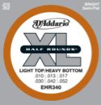 D'Addario EHR340 Half Round Electric Guitar Strings, Light Top/Heavy Bottom, 10-52
