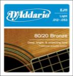 Daddario  D'Addario EJ11 80/20 Bronze Acoustic Guitar Strings, Light, 12-53
