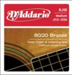 D'Addario EJ12 80/20 Bronze Acoustic Guitar String Set, Medium, 13-56
