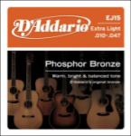 D'Addario EJ15 Phosphor Bronze Acoustic Guitar String Set, Extra Light, 10-47