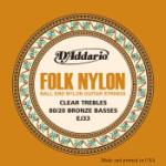 D'Addario EJ33 Folk Nylon Guitar Strings Ball End 80/20