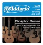 D'Addario EJ38 Phosphor Bronze Light 12 String 10-47