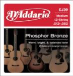 D'Addario EJ39 12-String Phosphor Bronze Acoustic Guitar String Set, Medium, 12-52