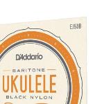 D'Addario EJ53B Black Nylon Baritone Ukulele