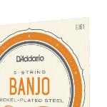 D'Addario  EJ61 5-String Banjo Strings, Nickel, Medium 10-23