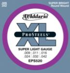 D'Addario EPS520 ProSteels Electric Guitar Strings, Super Light, 09-42